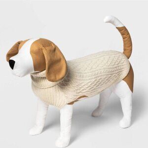 Boots & Barkley Pet Sweater Beige Chunky Knit Winter Comfy Dog Cat